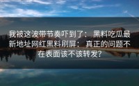 我被这波带节奏吓到了： 黑料吃瓜最新地址网红黑料刷屏： 真正的问题不在表面该不该转发？
