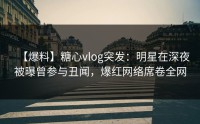【爆料】糖心vlog突发：明星在深夜被曝曾参与丑闻，爆红网络席卷全网