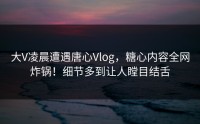 大V凌晨遭遇唐心Vlog，糖心内容全网炸锅！细节多到让人瞠目结舌