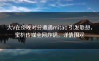 大V在傍晚时分遭遇mitao 引发联想，蜜桃传媒全网炸锅，详情围观