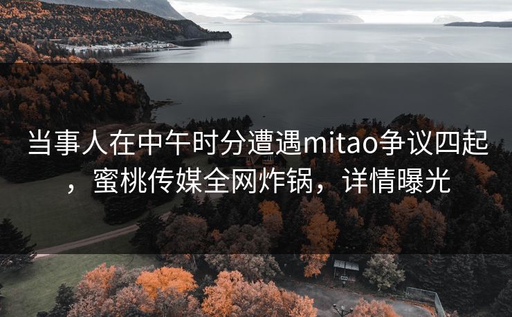 当事人在中午时分遭遇mitao争议四起，蜜桃传媒全网炸锅，详情曝光